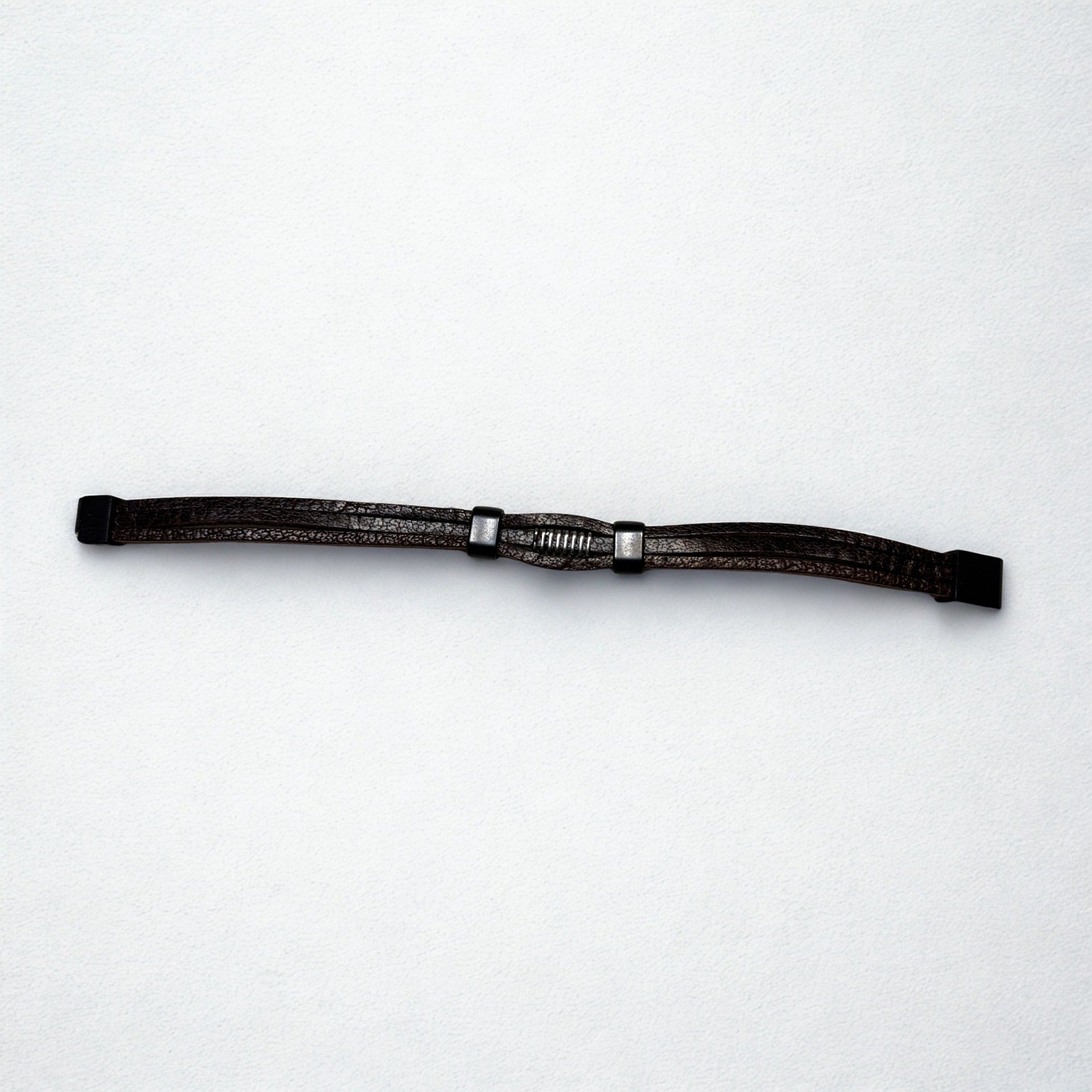 Kahverengi Deri Bileklik (Çift Şeritli)