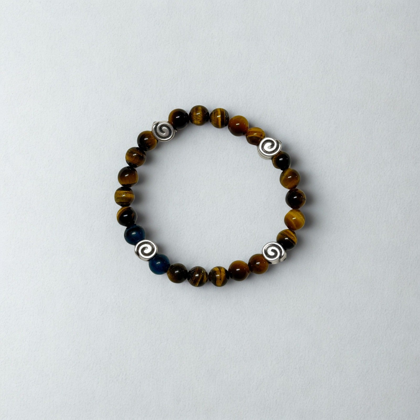 Kaplan Gözü Boncuk Bileklik (Metal Detaylı)