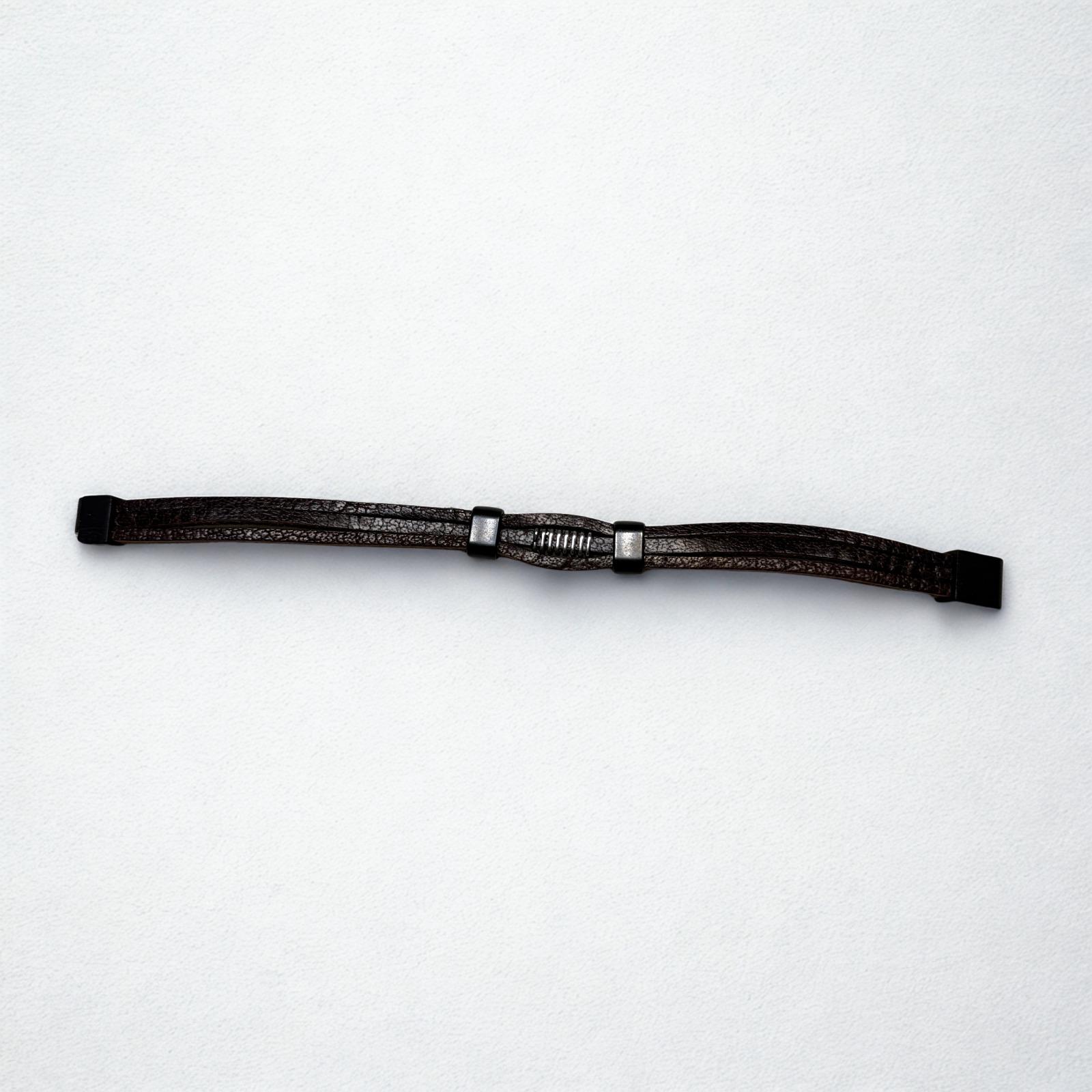 Kahverengi Deri Bileklik (Metal Detaylı)